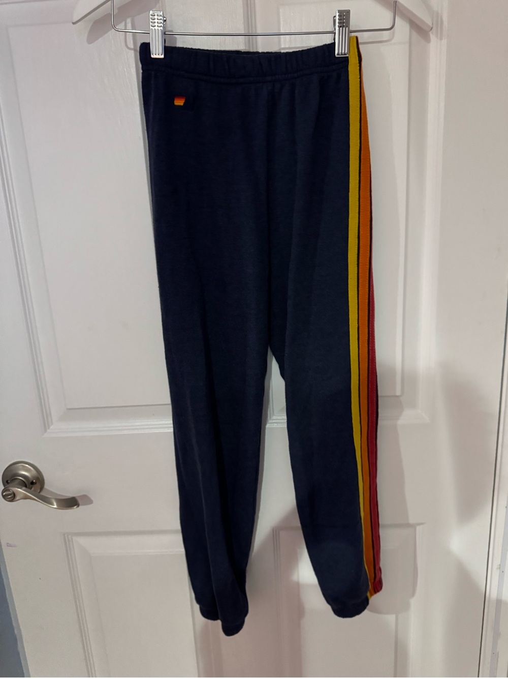 Aviator Nation Navy Pants with rainbow Trim